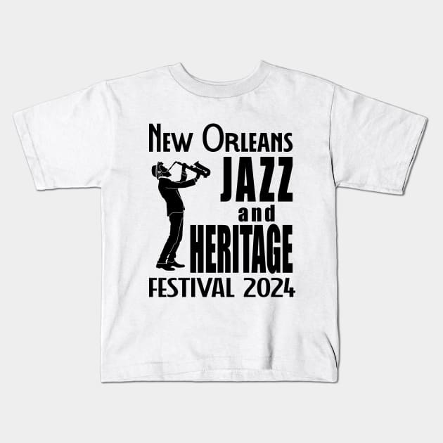 New Orleans Jazz Festival 2024 Kids T-Shirt by Womens Art Store